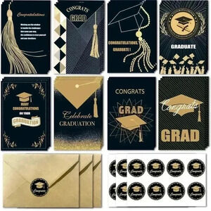 Graduation Cards with Envelopes and Gold‎ Foil, 24 Pack Bulk with envelopes